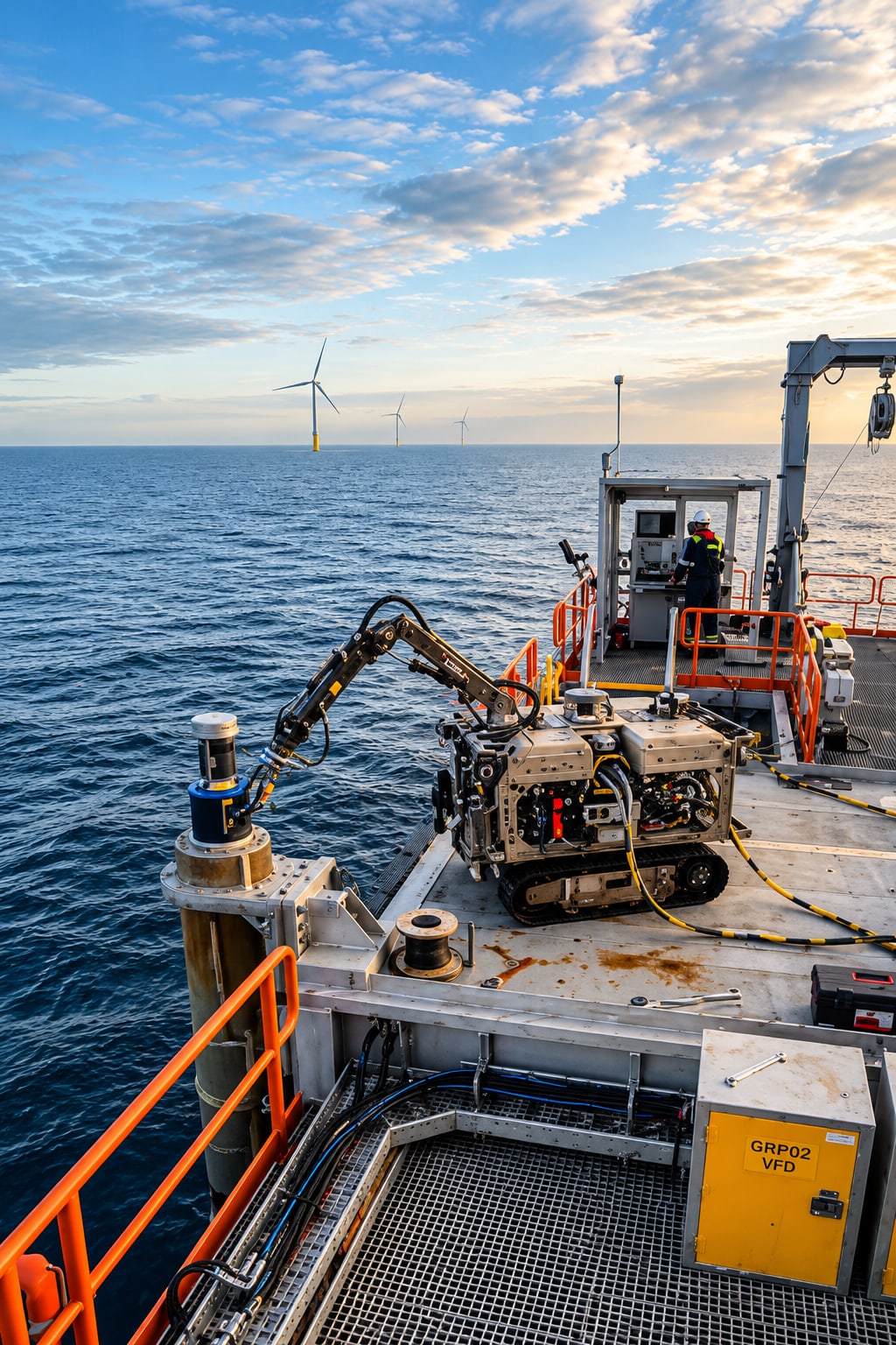 Powered deck machinery and equipment aboard a working vessel