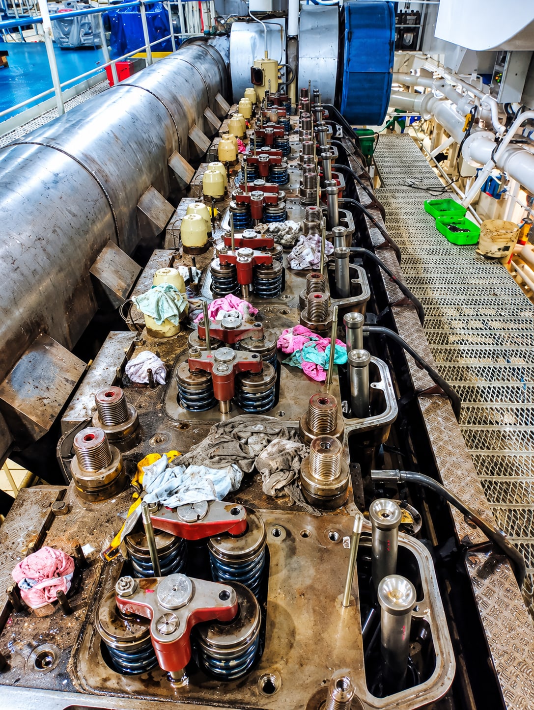 Marine engine components and fuel-system fittings